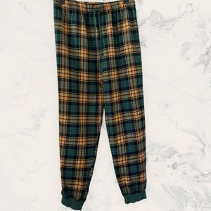 NEW Abound Plaid Flannel Pajama Jogger Pants in Orange / Green Plaid - size 4XL
